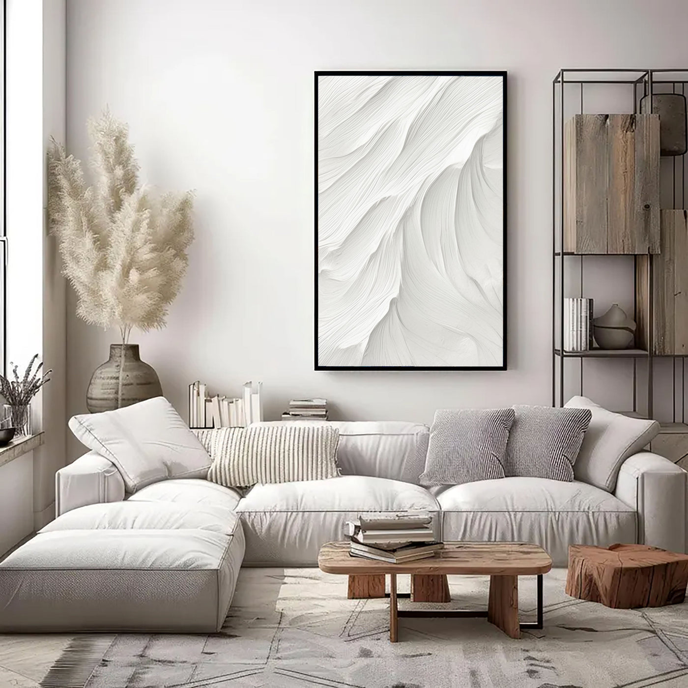 Textured White Flow | Minimalist Wave