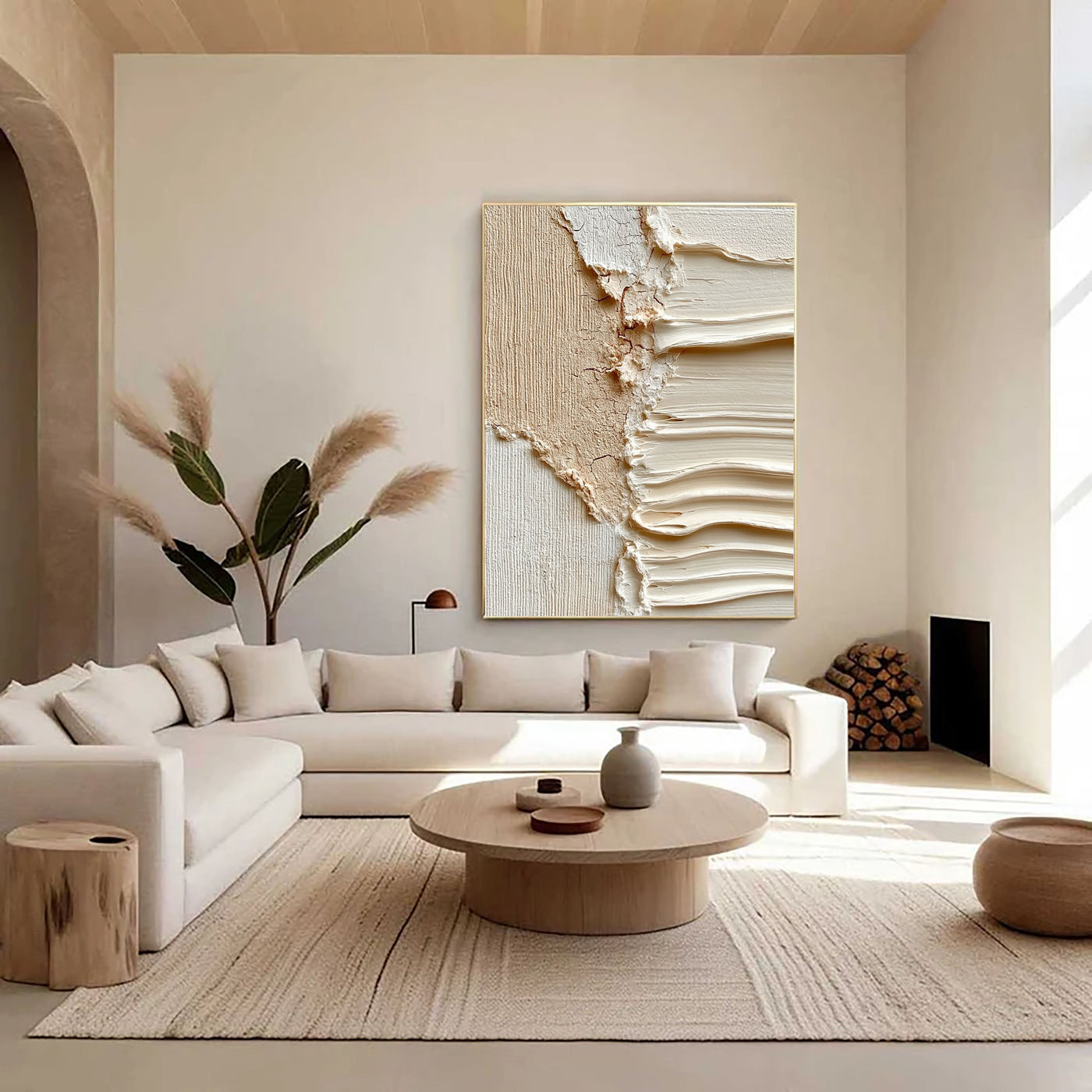 Textured Beige Undulation | Cream Ripples