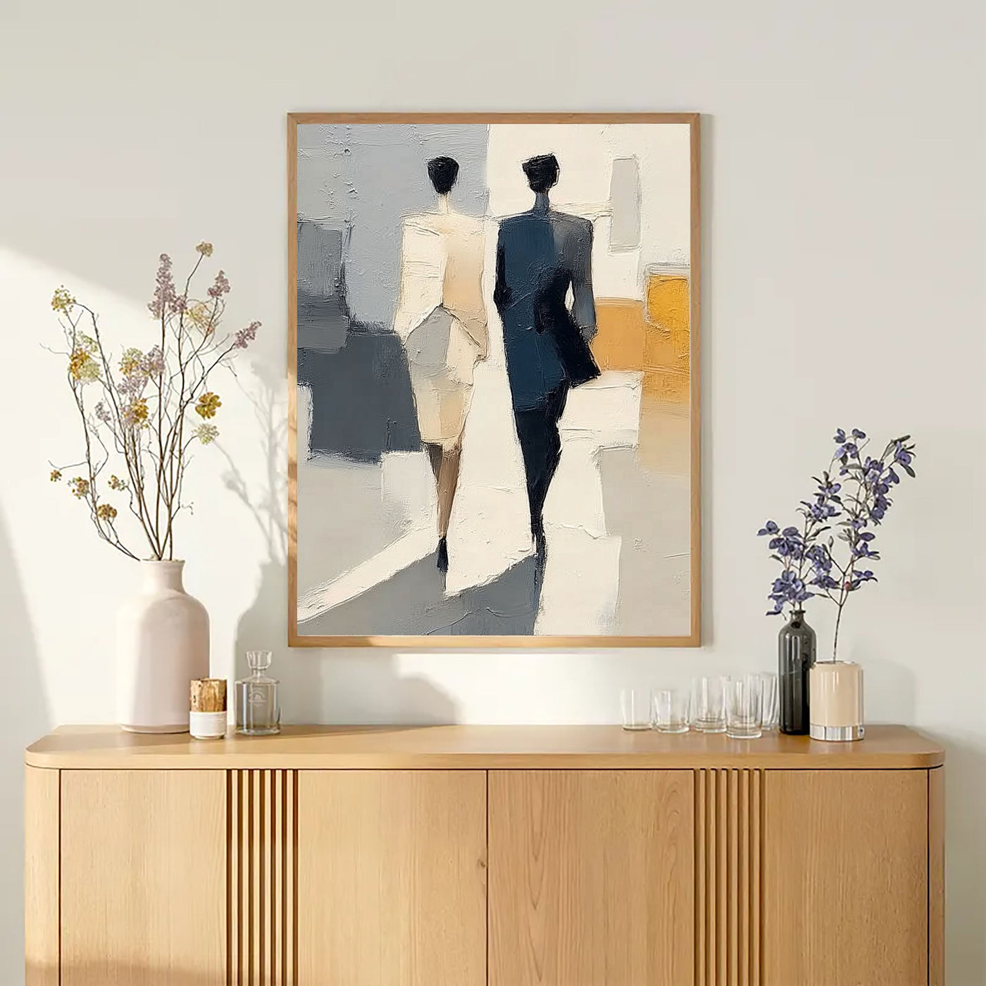 Silhouetted Figures Stroll | Urban Hues
