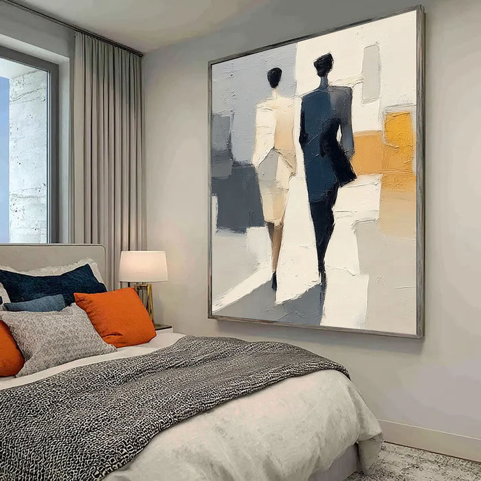 Silhouetted Figures Stroll | Urban Hues