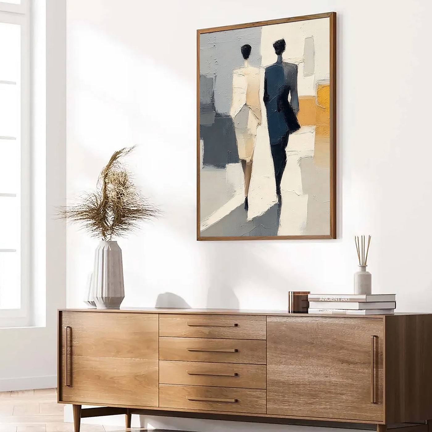 Silhouetted Figures Stroll | Urban Hues