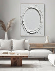 Textured Oval Contour | White Silhouette
