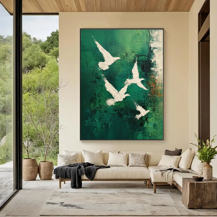 Soaring White Wings | Emerald Sky