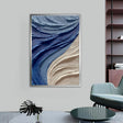 Fluid Brushstroke Harmony | Blue & Beige