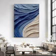 Fluid Brushstroke Harmony | Blue & Beige