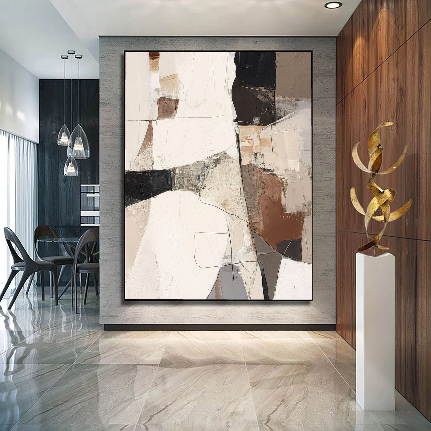 Textured Neutral Mosaic | Brown Gray