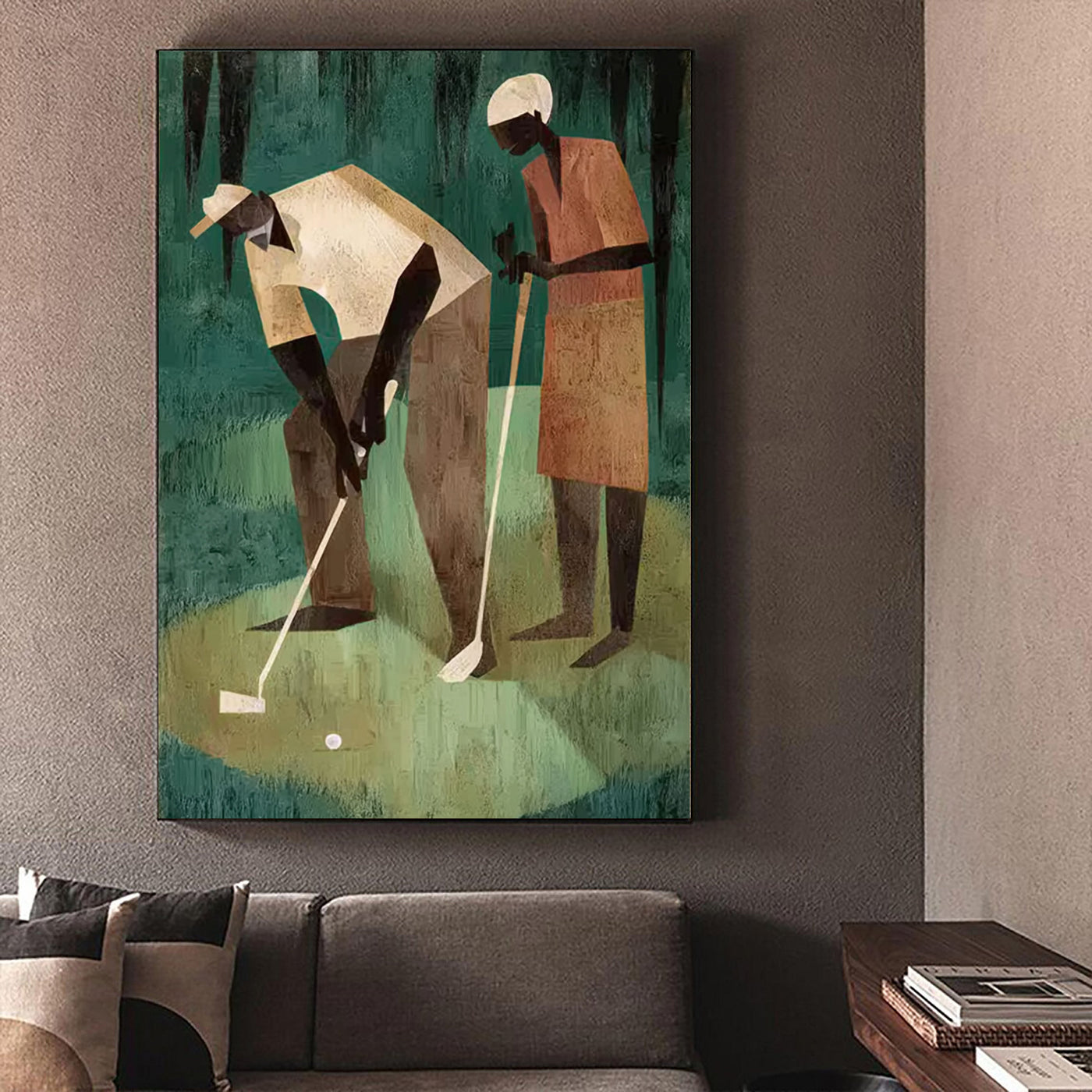 Geometric Golf Scene | Earth & Green