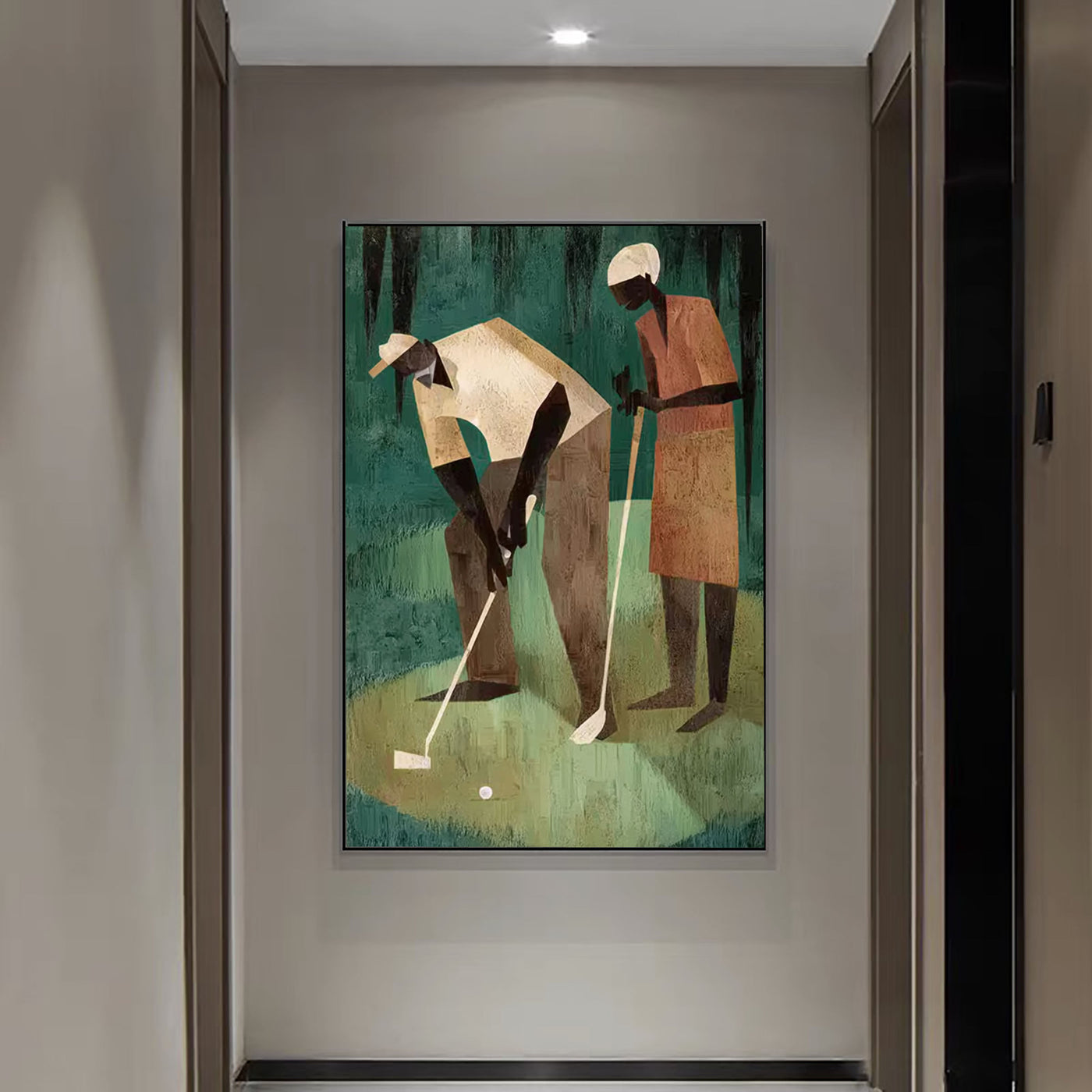 Geometric Golf Scene | Earth & Green