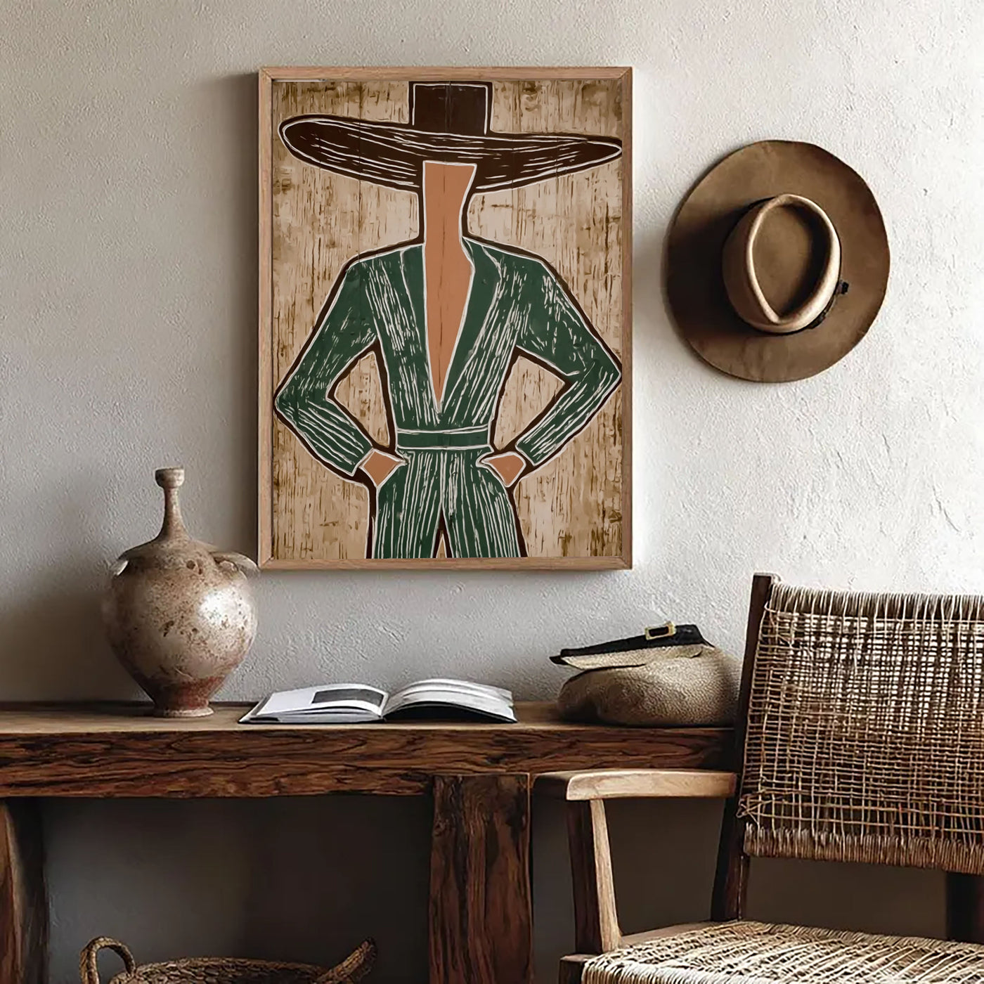 Elegant Figural Ensemble | Striped Silhouettes
