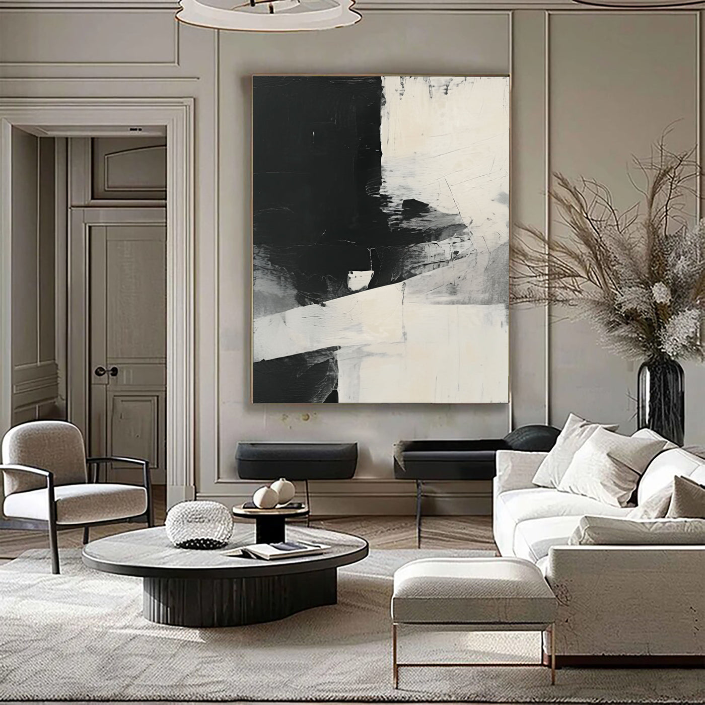 Textured Monochrome Blocks | Black Beige