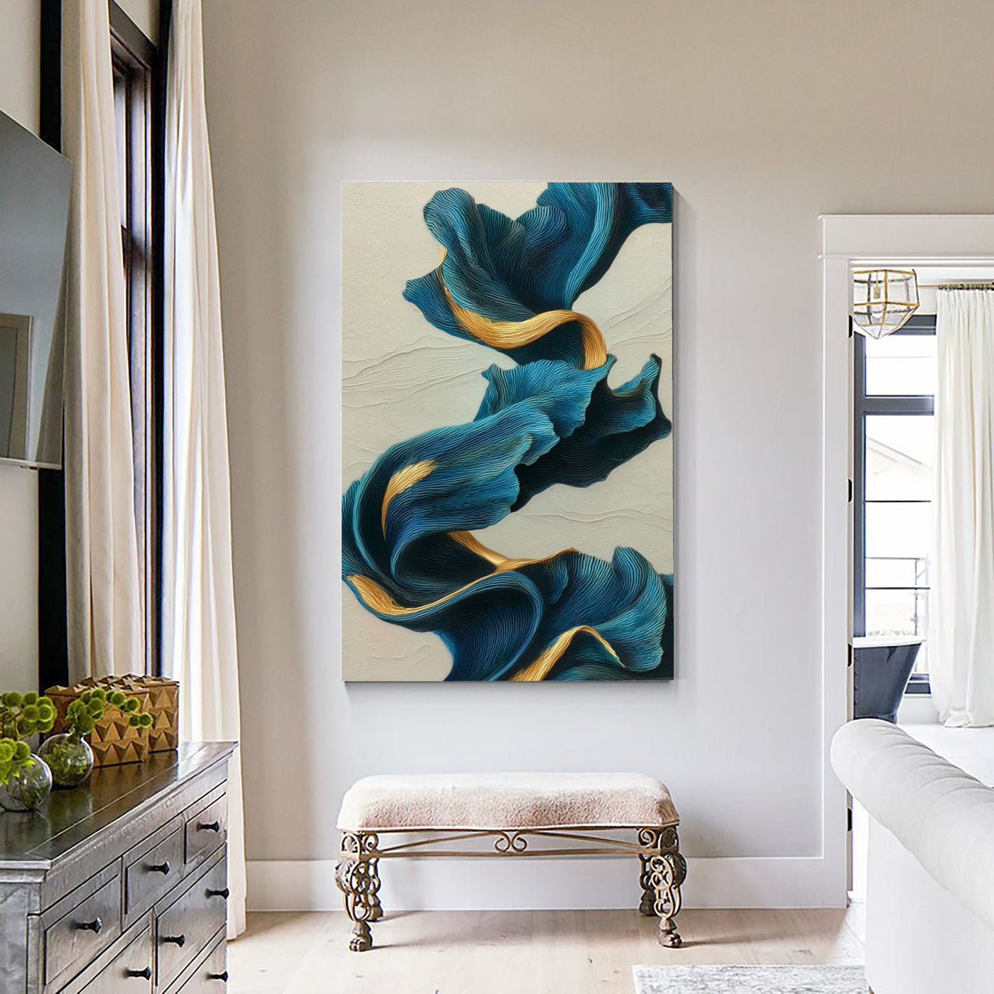 Fluid Silk Motion | Blue & Gold