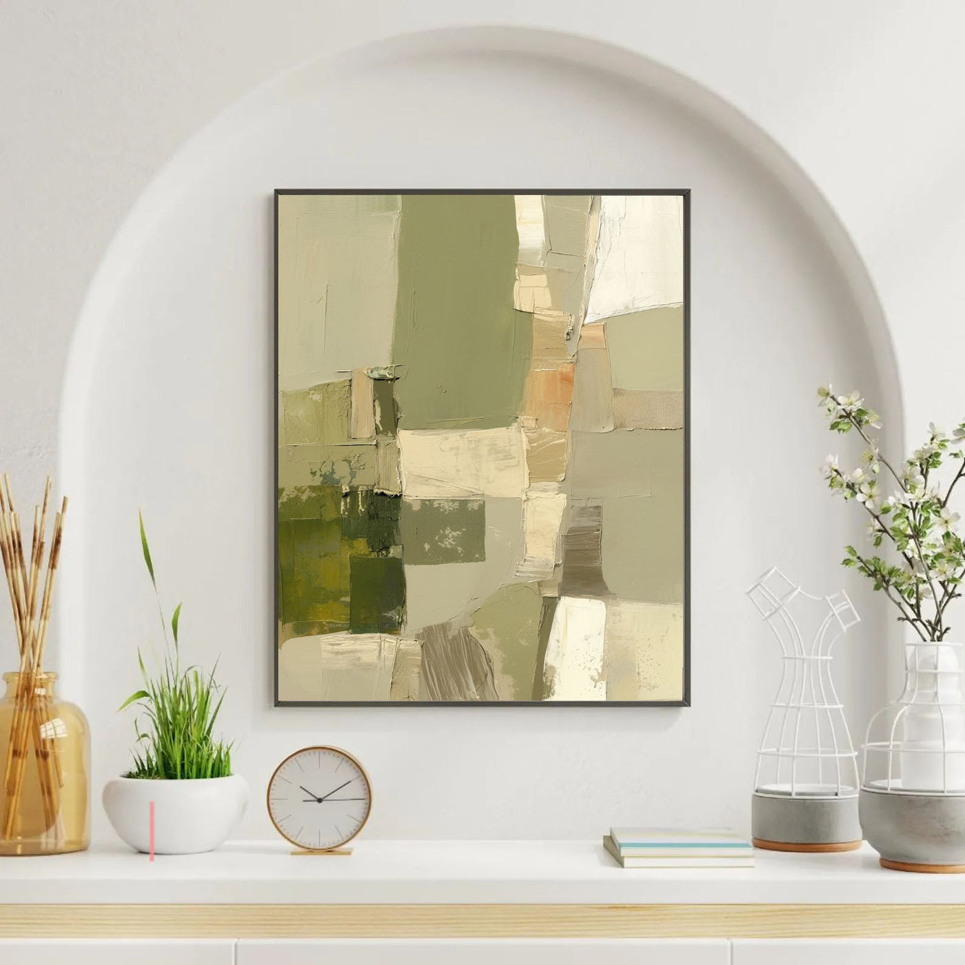 Textured Green Mosaic | Neutral Patch
