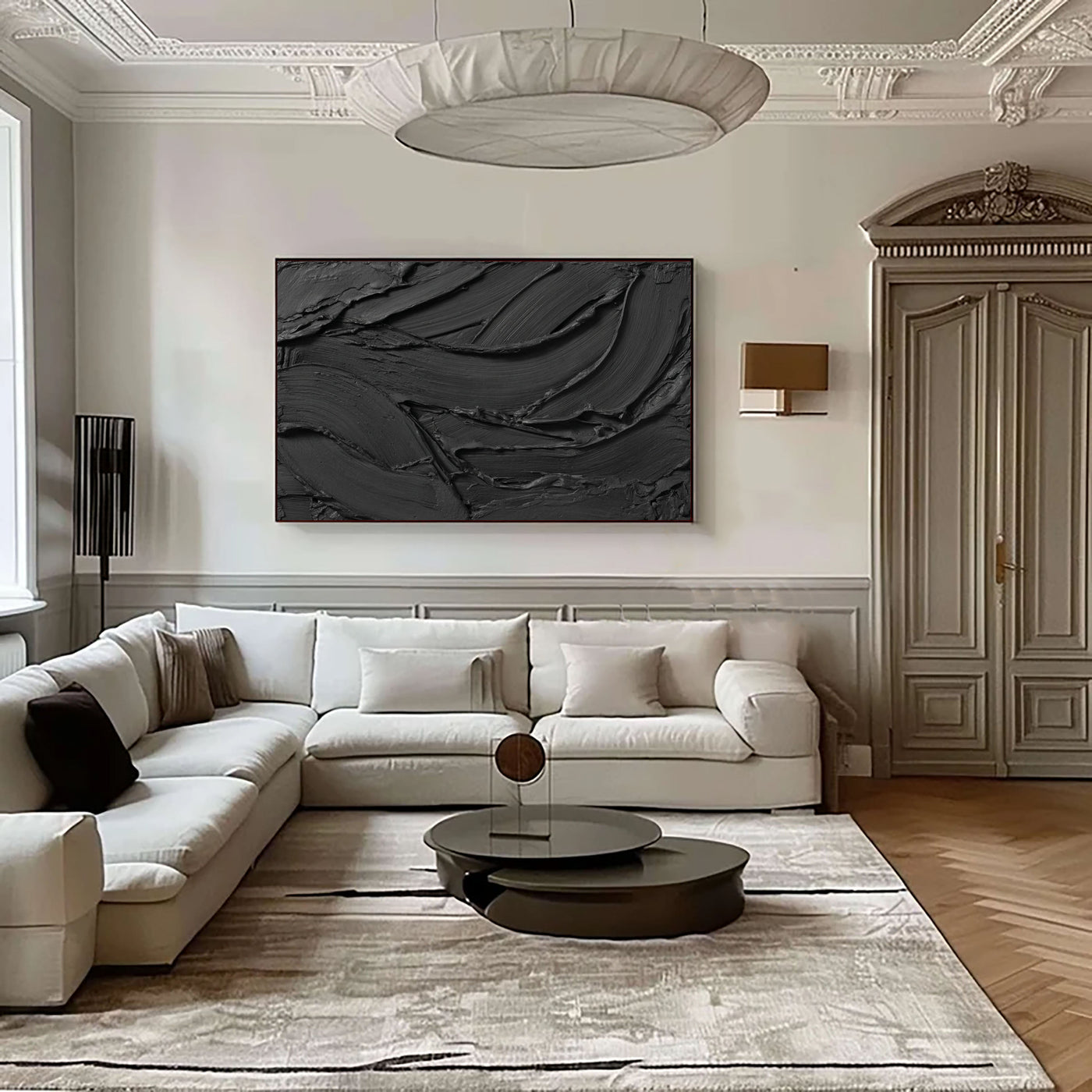 Textured Ebony Swirls | Dark Cascades