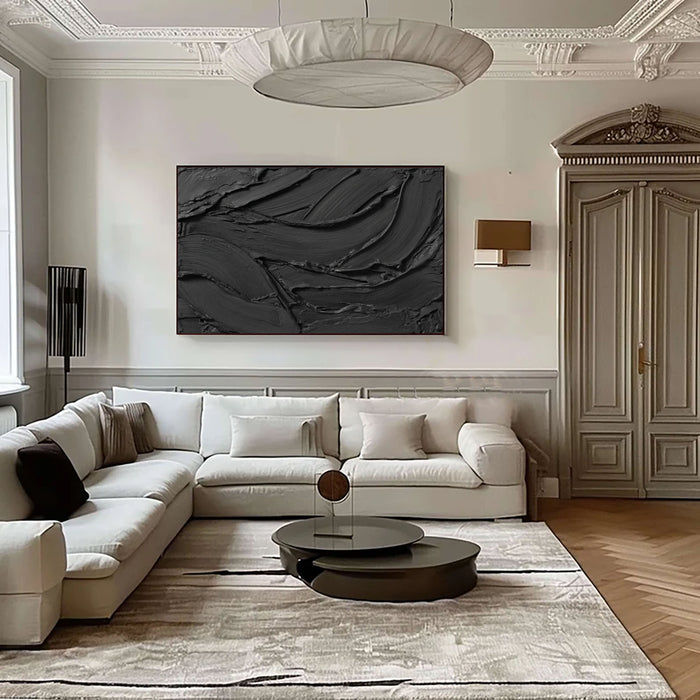 Textured Ebony Swirls | Dark Cascades