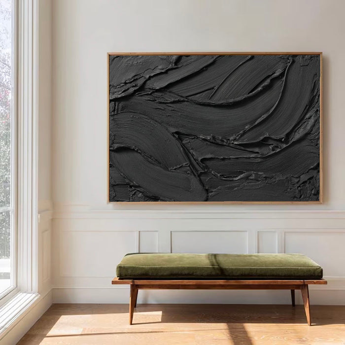 Textured Ebony Swirls | Dark Cascades
