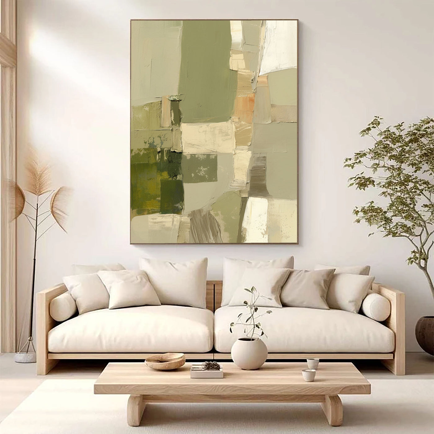 Textured Green Mosaic | Neutral Patch