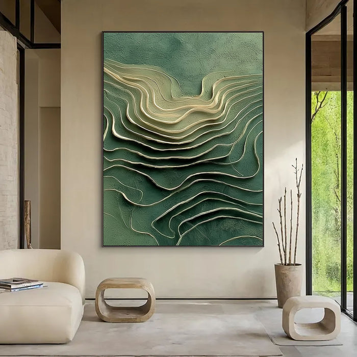 Layered Wave Serenity | Emerald Flow