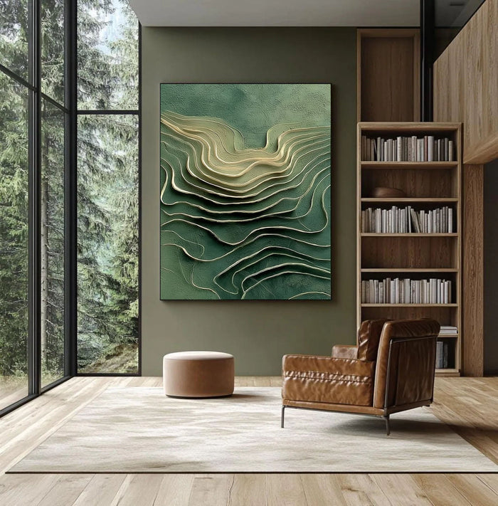 Layered Wave Serenity | Emerald Flow