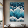 Textured Turquoise Swells | White Foam