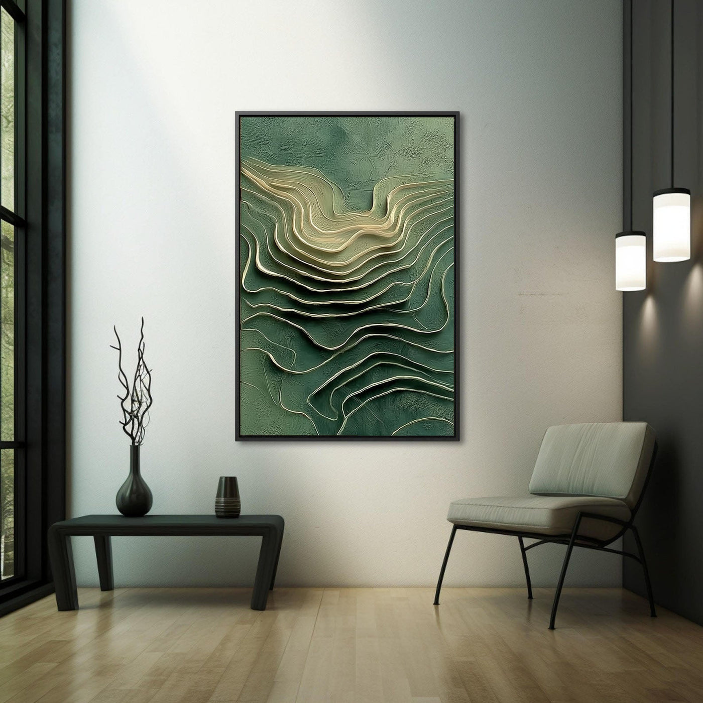 Layered Wave Serenity | Emerald Flow