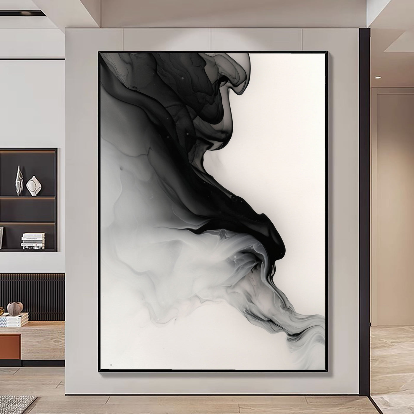 Textured Monochrome Flow | Black Gray