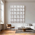 Textured Ivory Grid | White Lattice