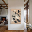 Graphic Bird Silhouette | Beige Sky