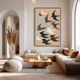 Graphic Bird Silhouette | Beige Sky
