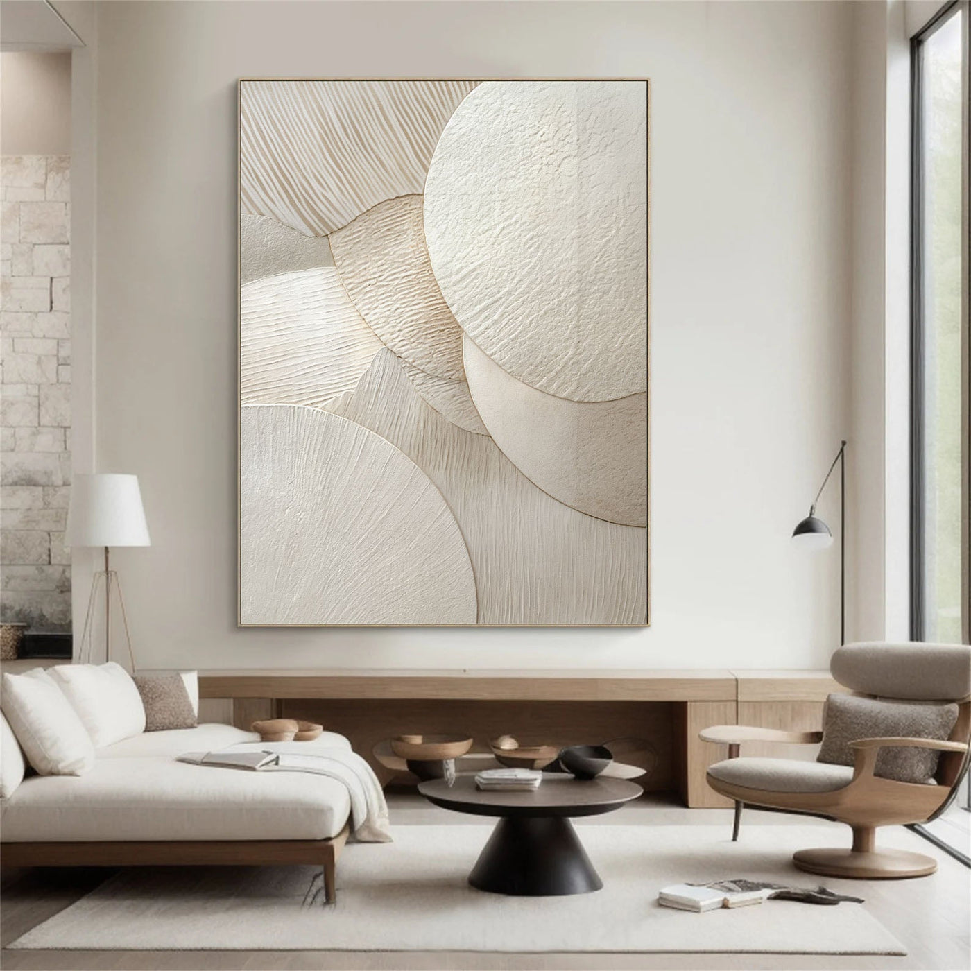 Textured Circular Elegance | Ivory Layer