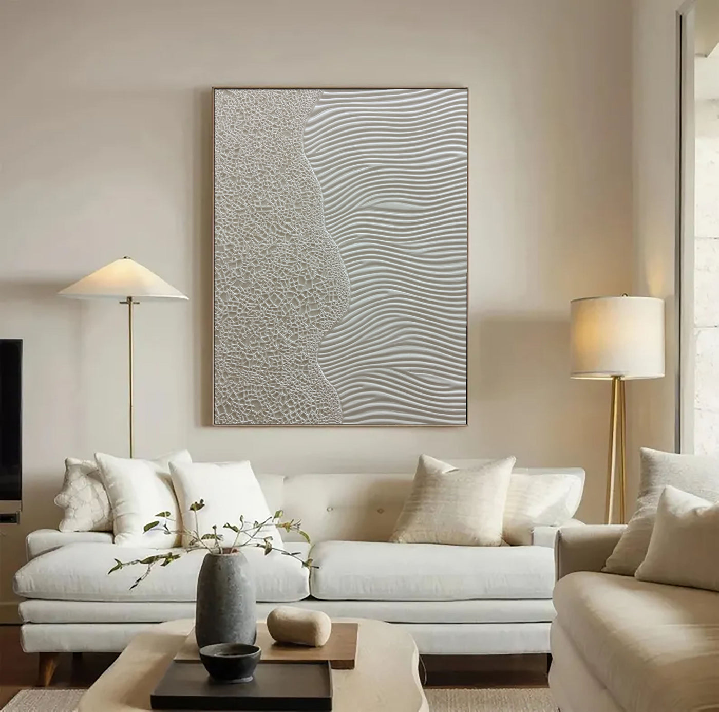 Textured Mesh Ripples | Ivory Hues