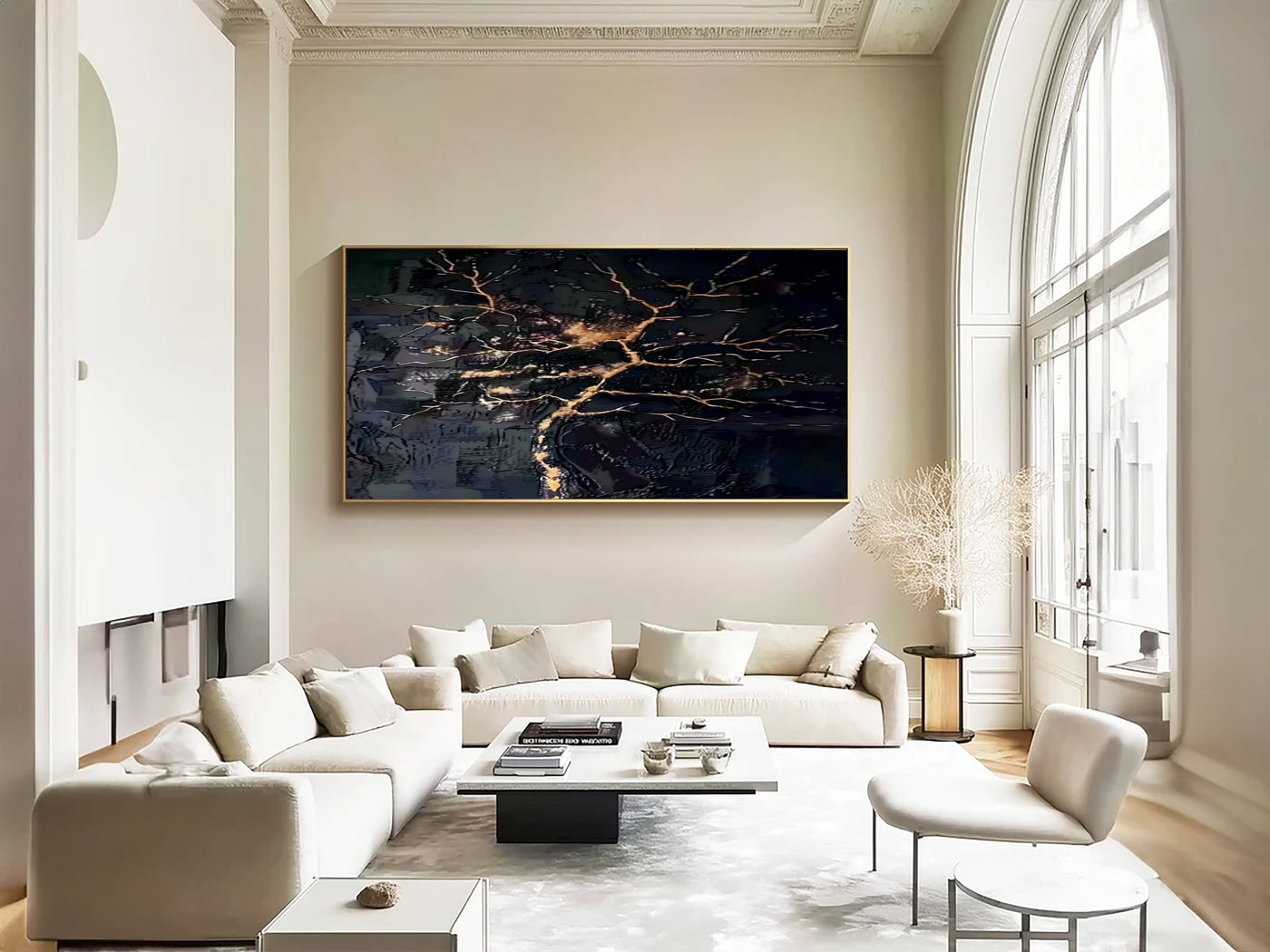 Textured Gilded Fracture | Ebony Glow