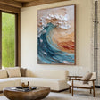 Textured Coastal Surge | Turquoise Crests