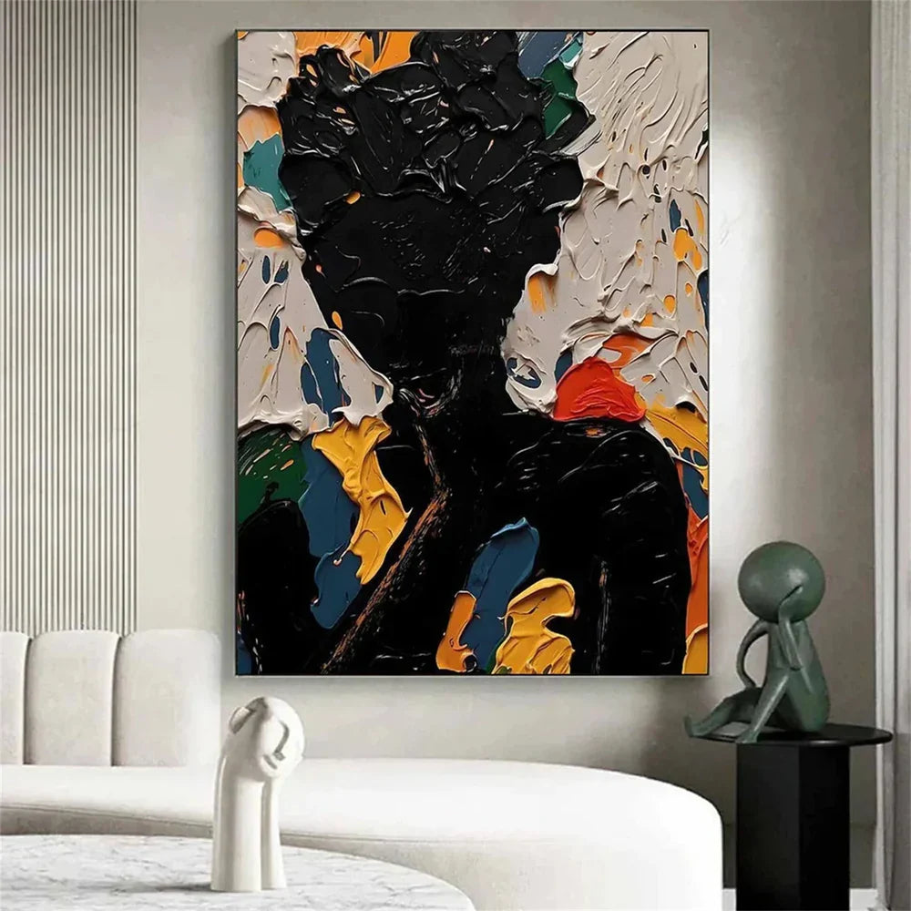 Abstract Portrait Textured Wall Art #PB008