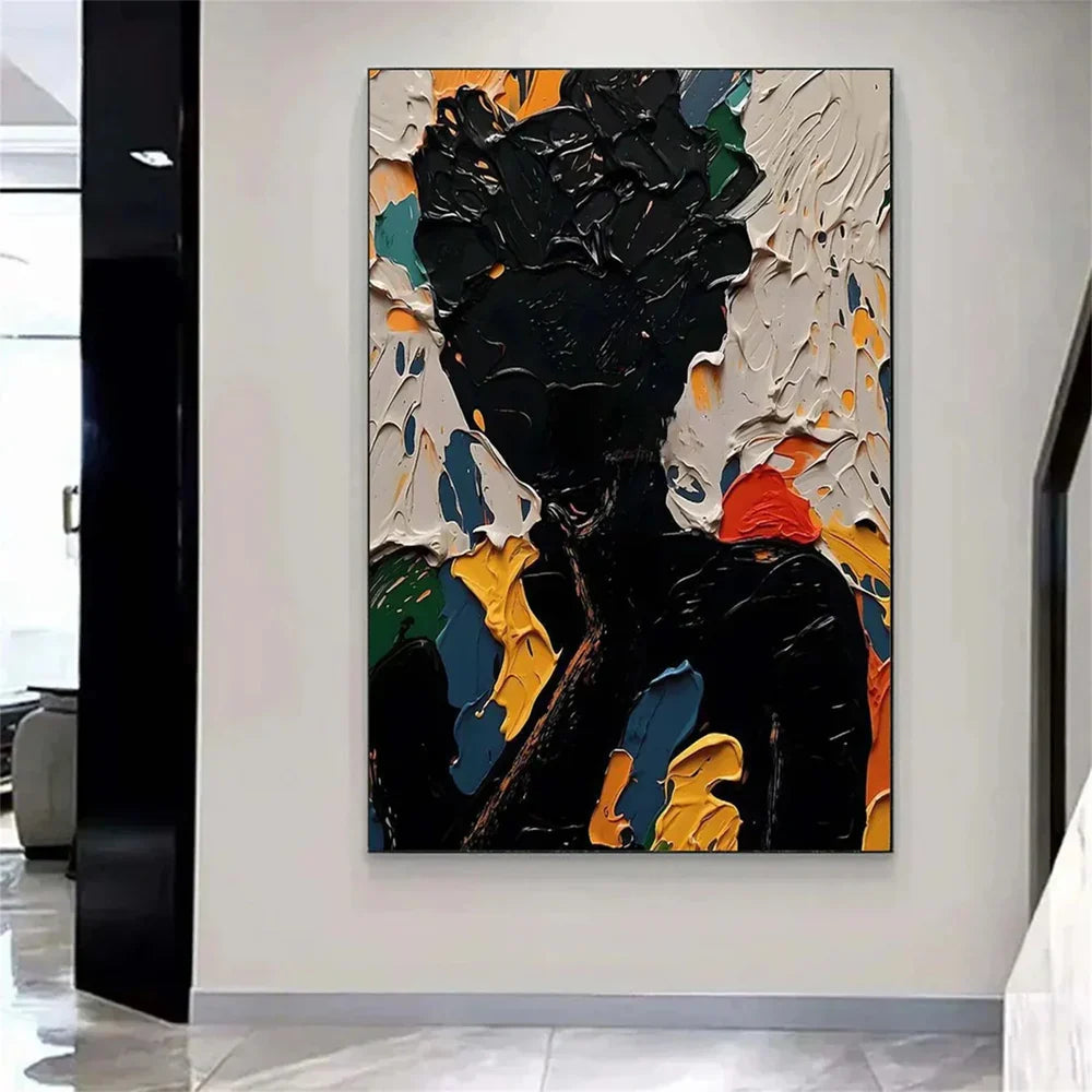 Abstract Portrait Textured Wall Art #PB008