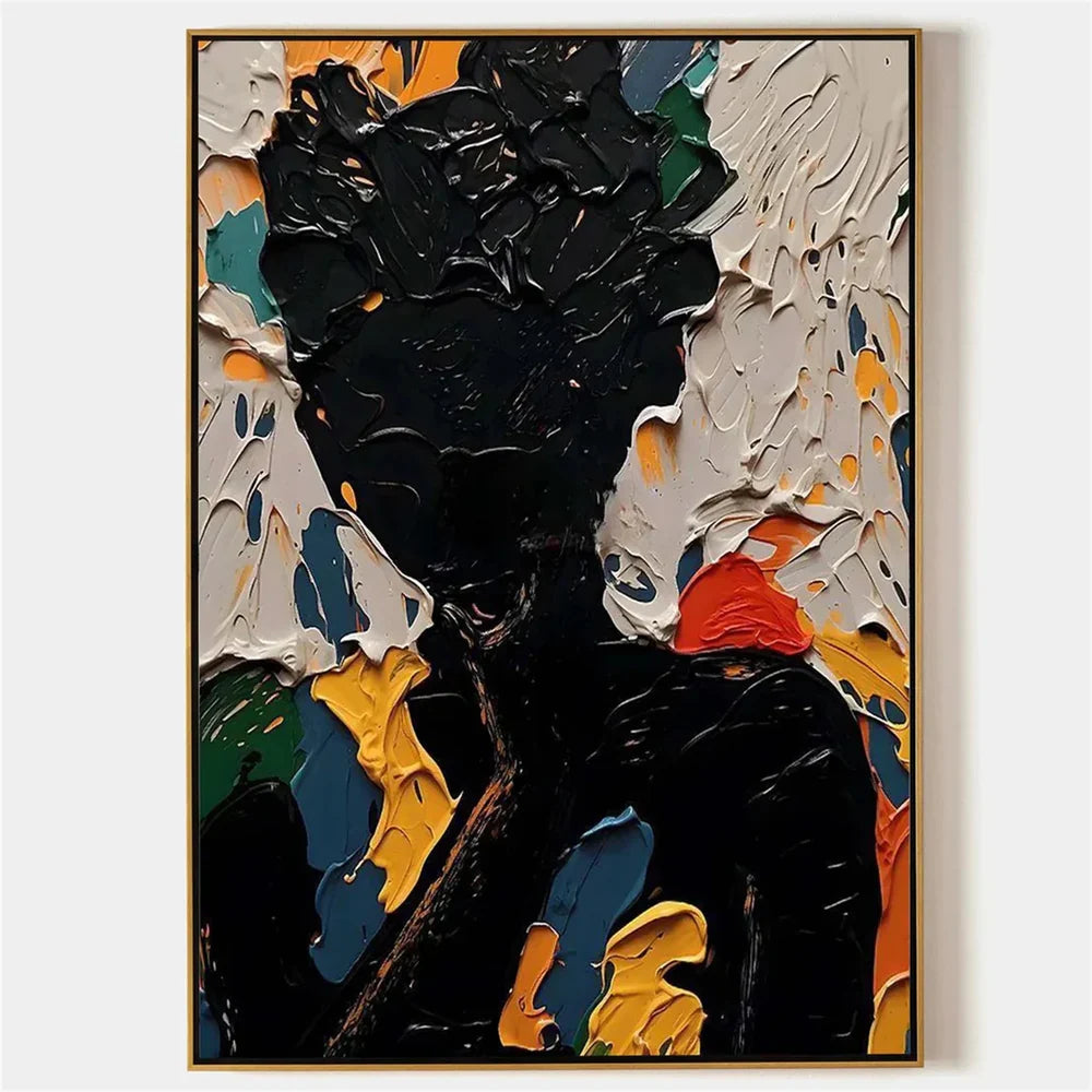 Abstract Portrait Textured Wall Art #PB008