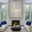Beige and Grey Minimalist Plaster Textured Wall Art #MT142