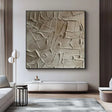 Beige and Brown Abstract Textured Wall Art #AT141