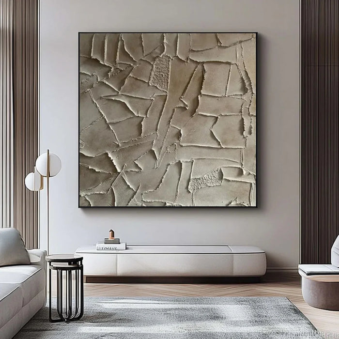 Beige and Brown Abstract Textured Wall Art #AT141