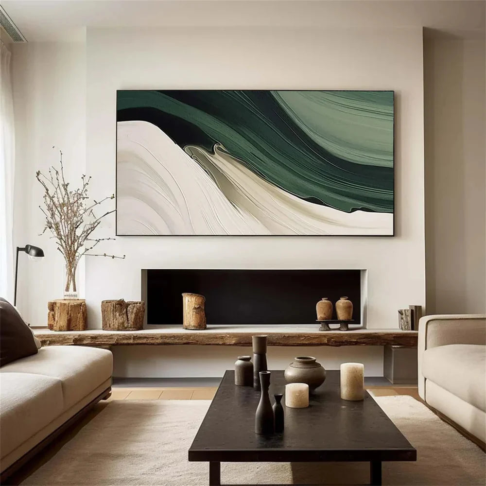 Green Abstract  Wall Art #AT028