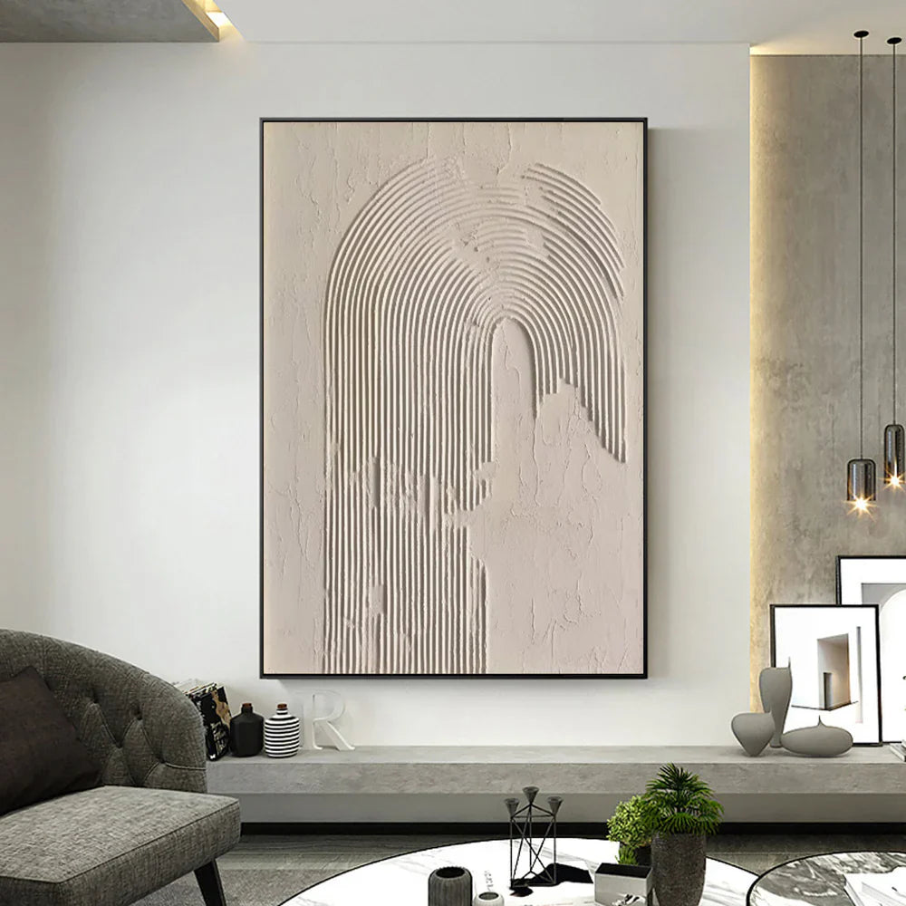 Beige and Brown Abstract Texture Wall Art #AT042