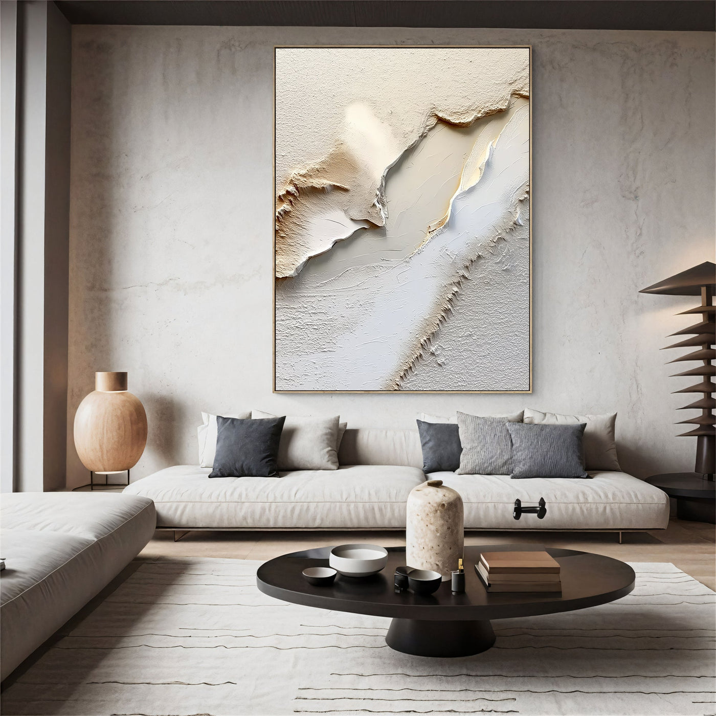 Textured Cream Undulation | Gilded Edges