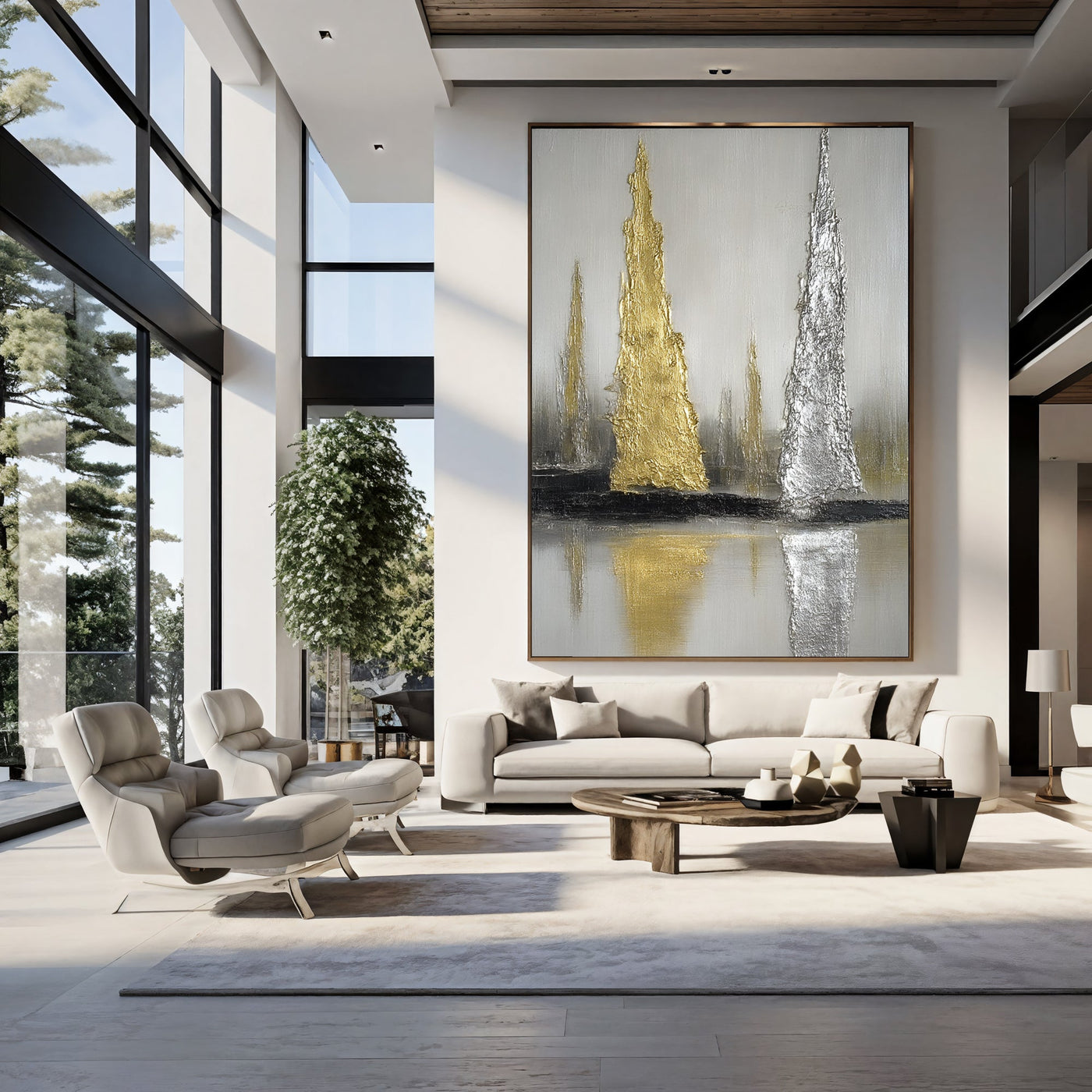 Textured Gilded Spires | Silver Sheen