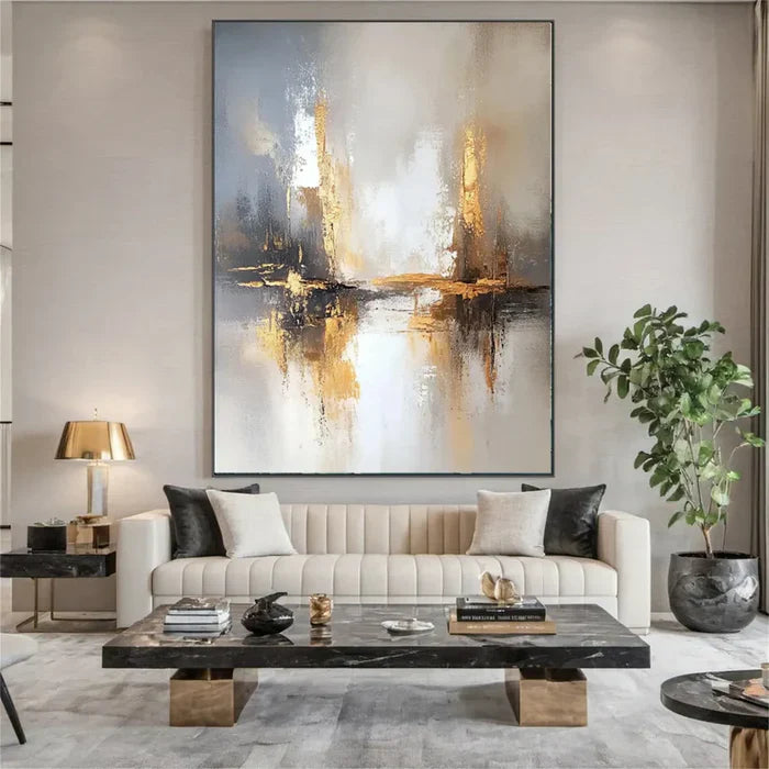 Beige and Brown Abstract Wall Art  #AT108