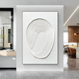 White Minimalist Textured Wall Art #MT137