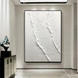 White Minimalist Textured Wall Art #MT076