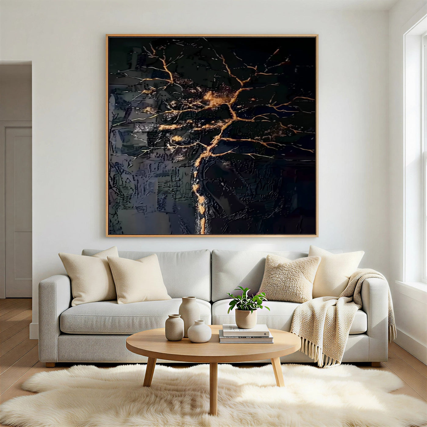 Gilded Fracture Elegance | Ebony Vein