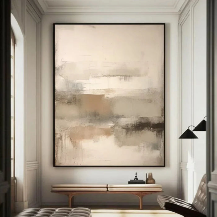 Beige and Brown Abstract Wall Art  #AT109