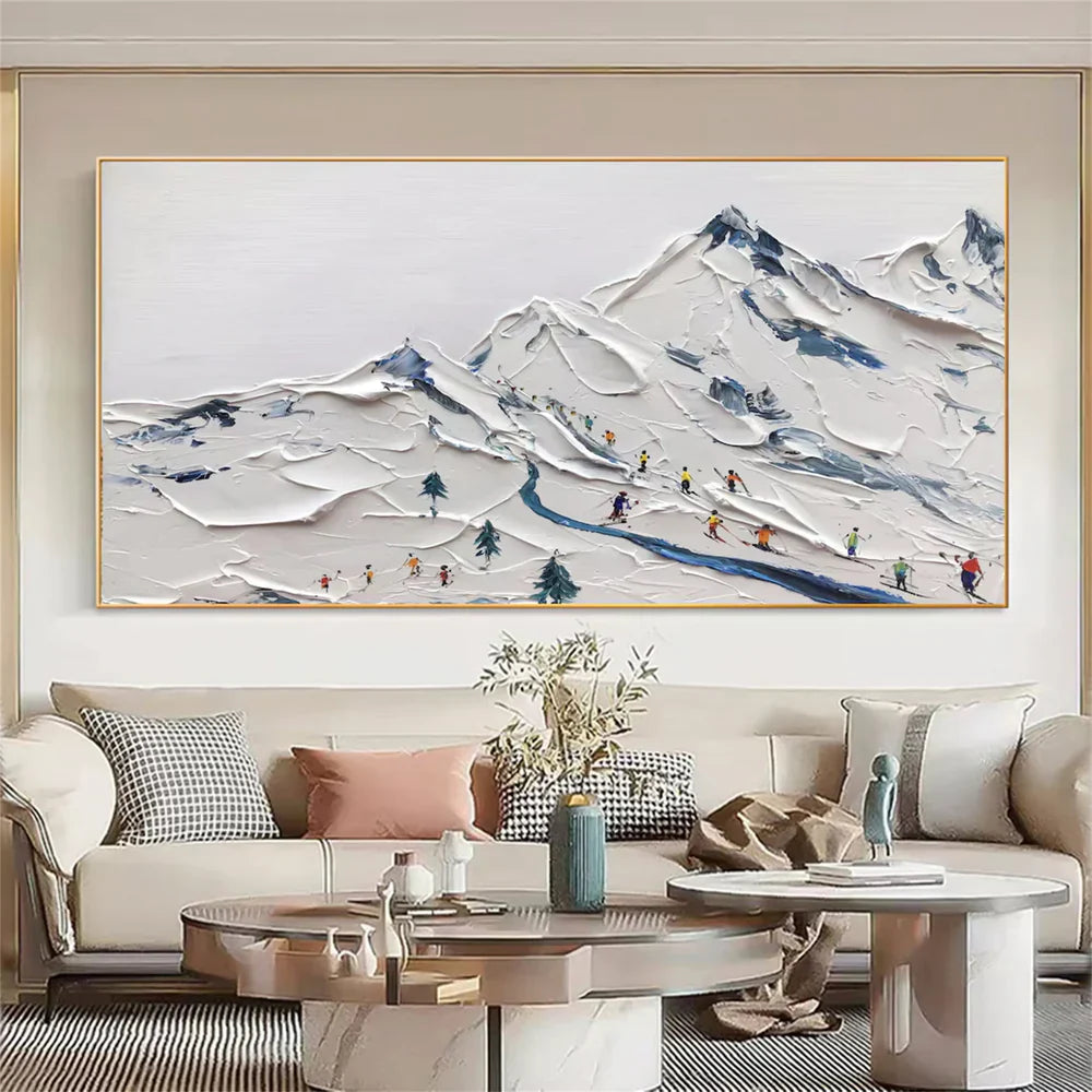 Skiing Sport Art Textured Canvas #PT010