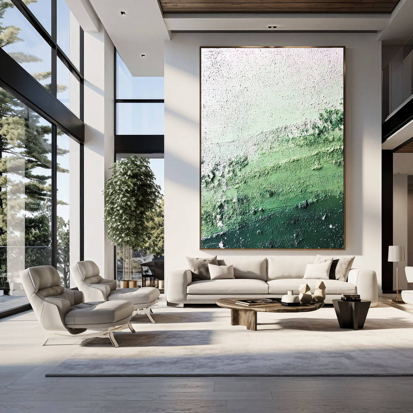 Textured Verdant Layers | Pale Hues