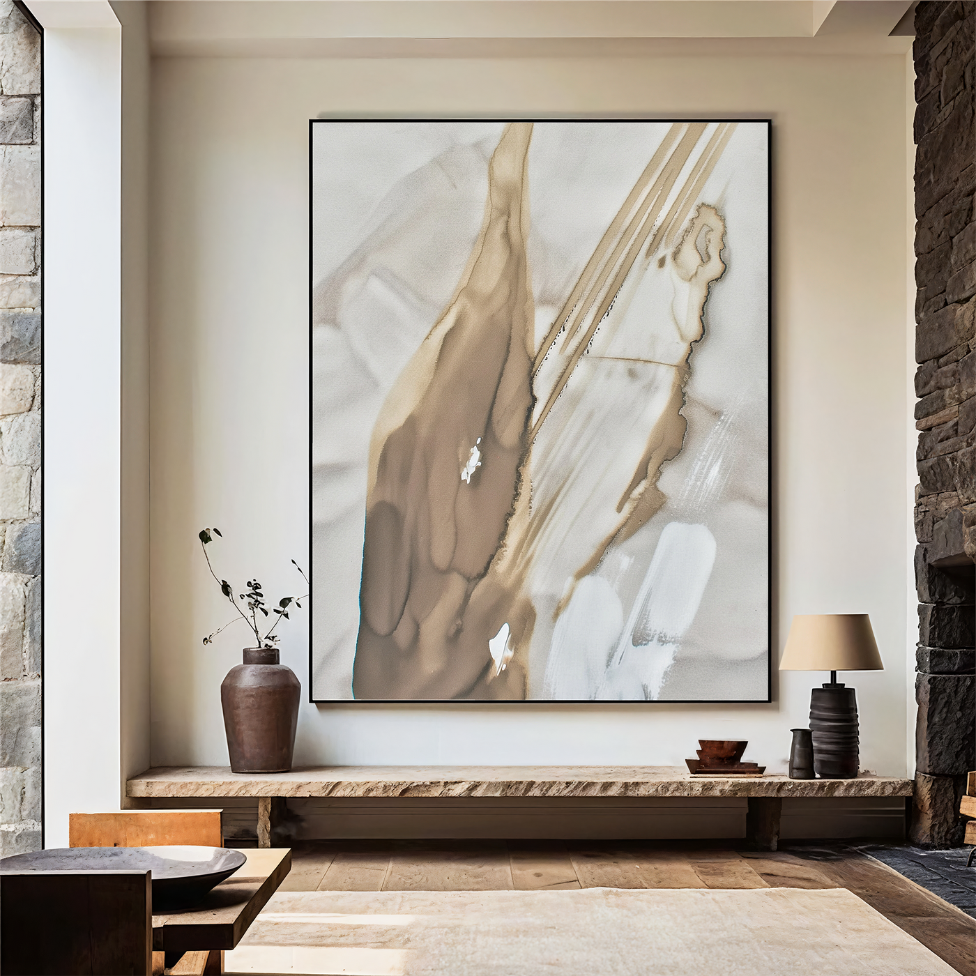 Textured Abstract Luxury | Beige White